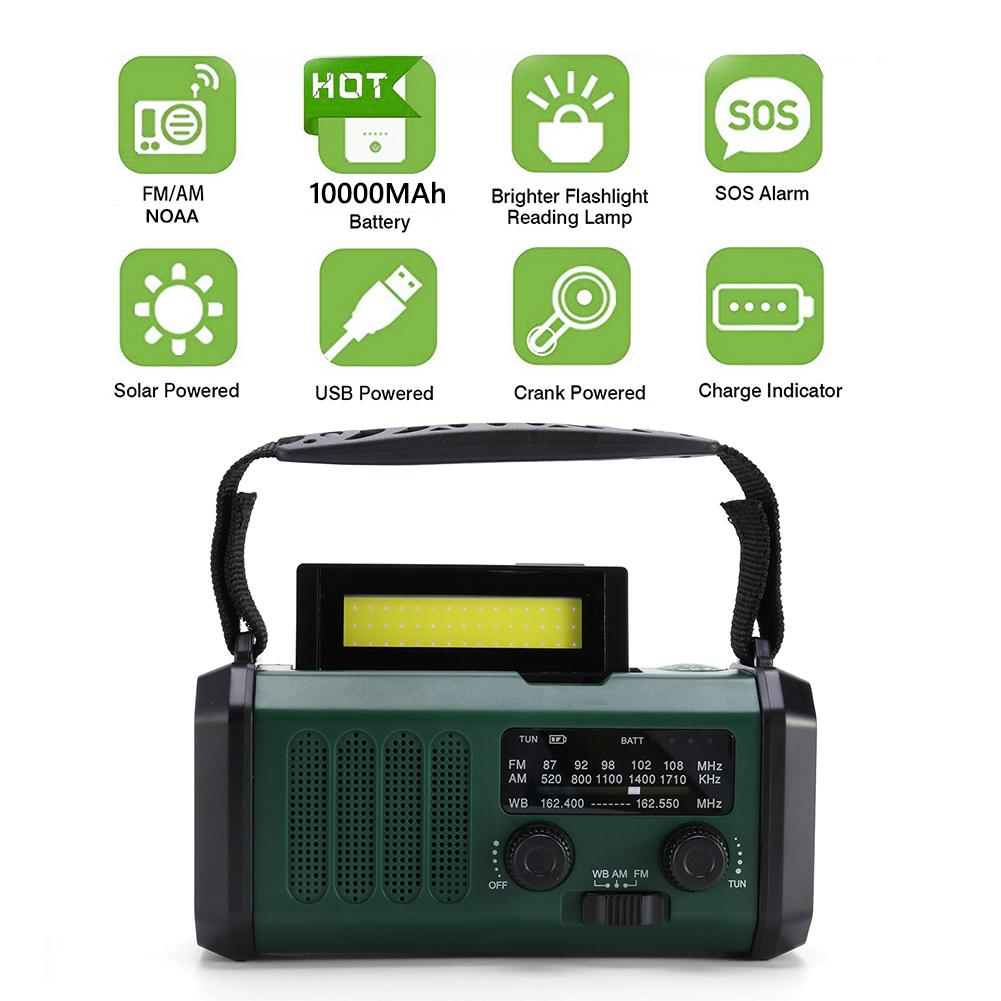 LED Portable Radio AM/FM/WB 10 - Emergency Radio Solar 评论和价格