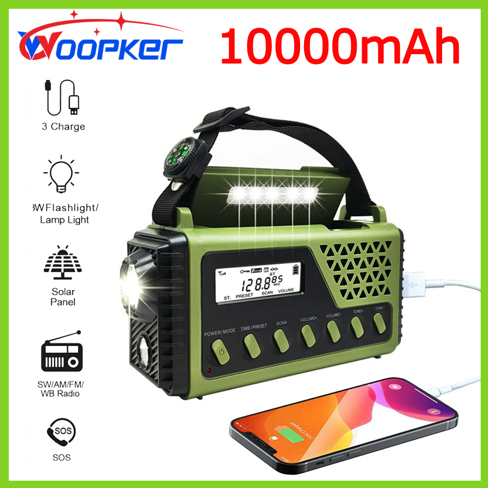 Woopker Radio SY-1199 10000mAh - Emergency Radio Solar 评论和价格