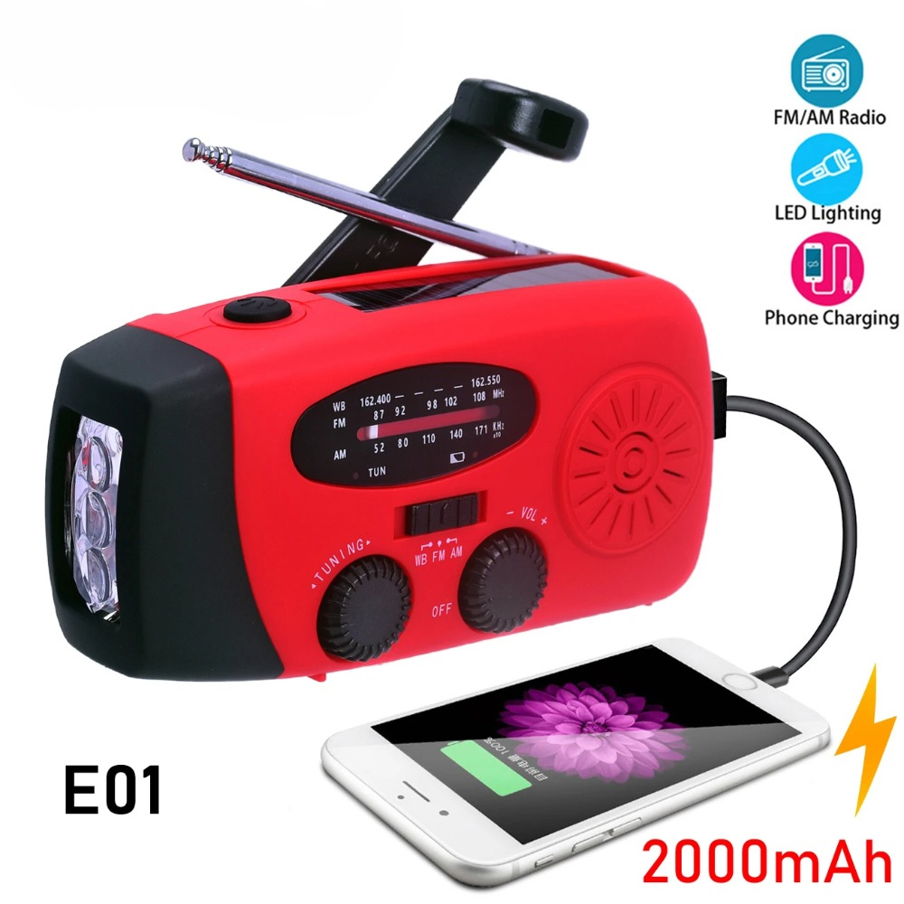 E01 Emergency Hand Crank Solar - Emergency Radio Solar 评论和价格