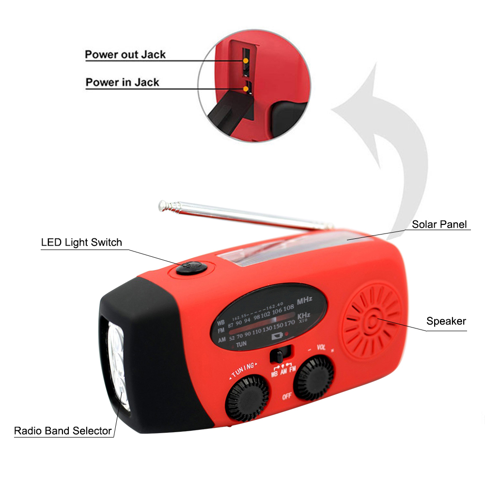 Portable Hand Radio Solar Cran - Emergency Radio Solar 评论和价格