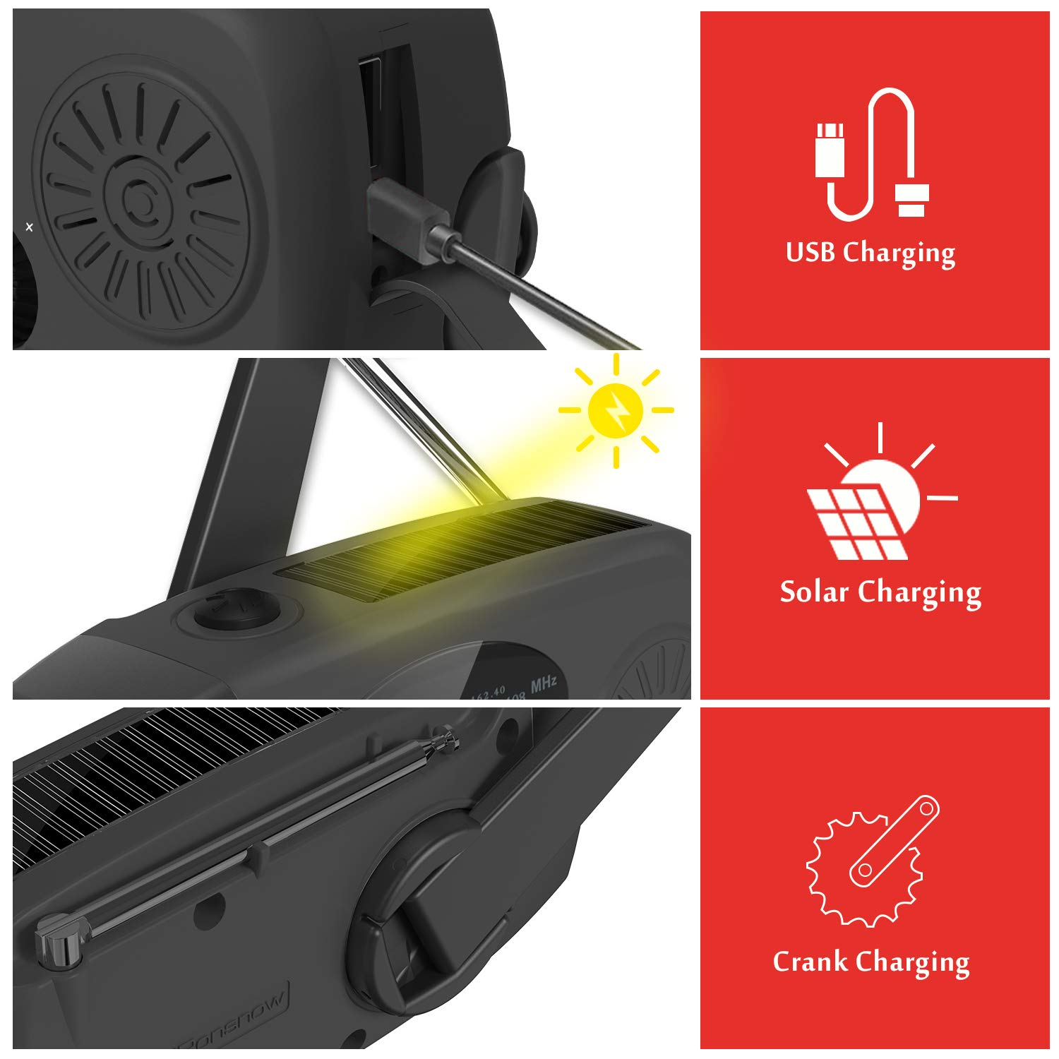 Multifunctional Portable Hand  - Emergency Radio Solar 评论和价格